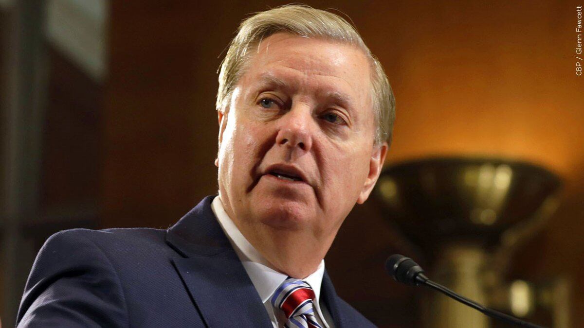 FILE - Sen. Lindsey Graham of South Carolina is photographed during a speech on April 15, 2019....