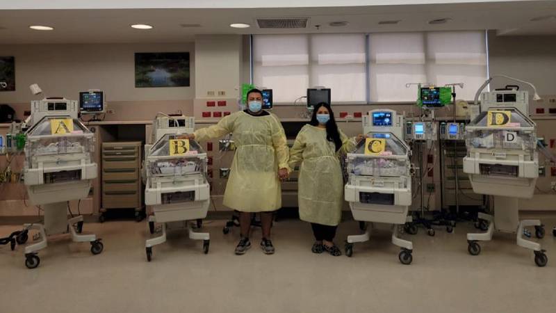 Laredo couple Laura and Ivan welcomes four newborn babies