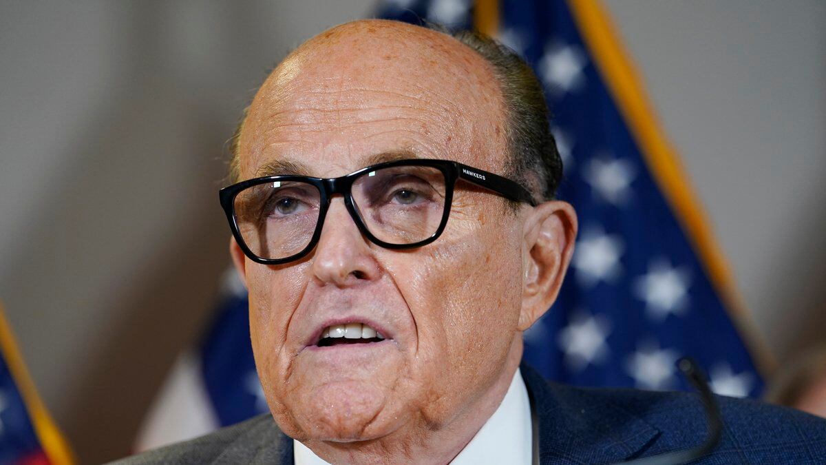 FILE - Former Mayor of New York Rudy Giuliani, a lawyer for President Donald Trump, speaks...