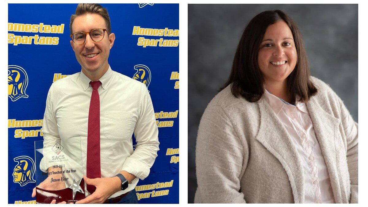 Jason Beer (left) Tara Cocanower (right) have been named as finalists for Indiana’s Teacher of...