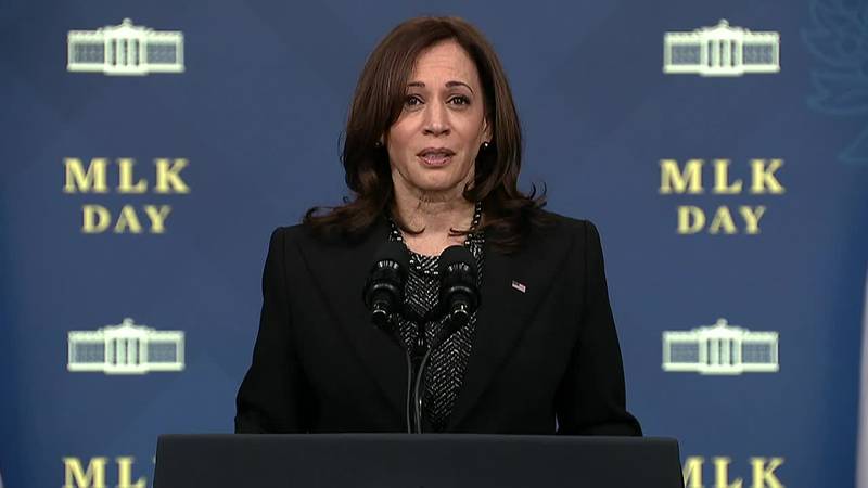 Vice President Kamala Harris delivers remarks on Martin Luther King Jr. Day.