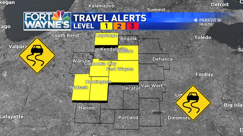 Map of area Travel Alerts