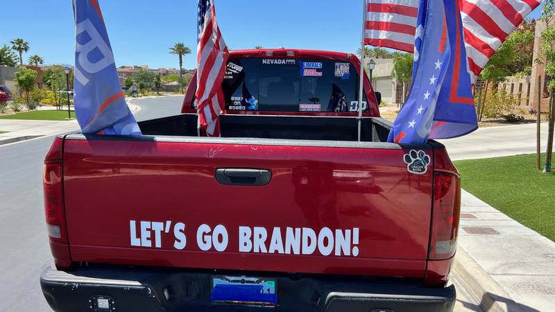 A Las Vegas man was flagged by his HOA for a "Let's Go Brandon" sticker on his car.