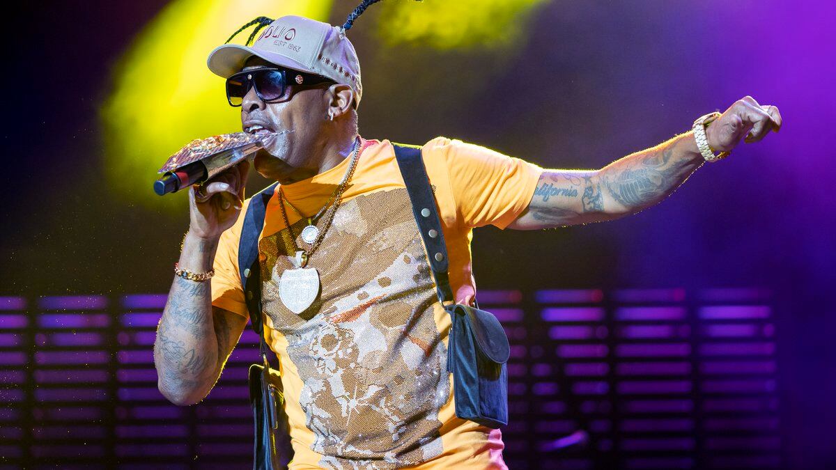 Coolio performs during the "I Love The 90's" tour on Sunday, Aug. 7, 2022, at RiverEdge Park in...
