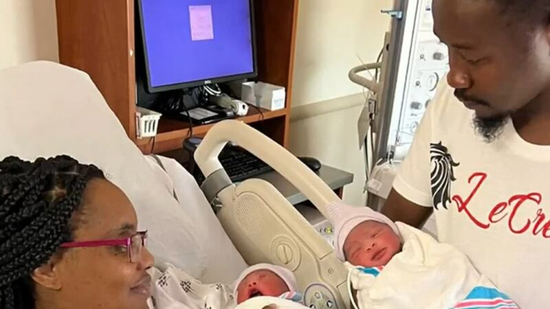 A Louisiana couple welcomed their third set of twins, Eva and Camryn, on May 10.