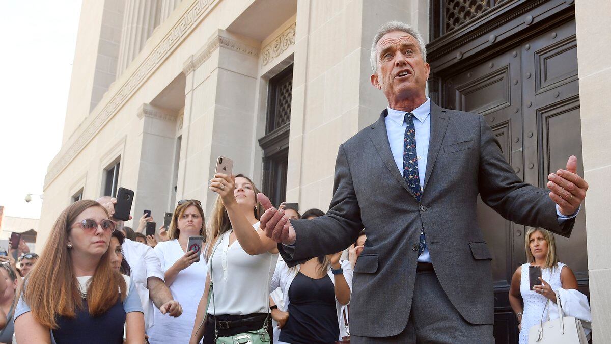 FILE - Attorney Robert F. Kennedy Jr. speaks after a hearing challenging the constitutionality...