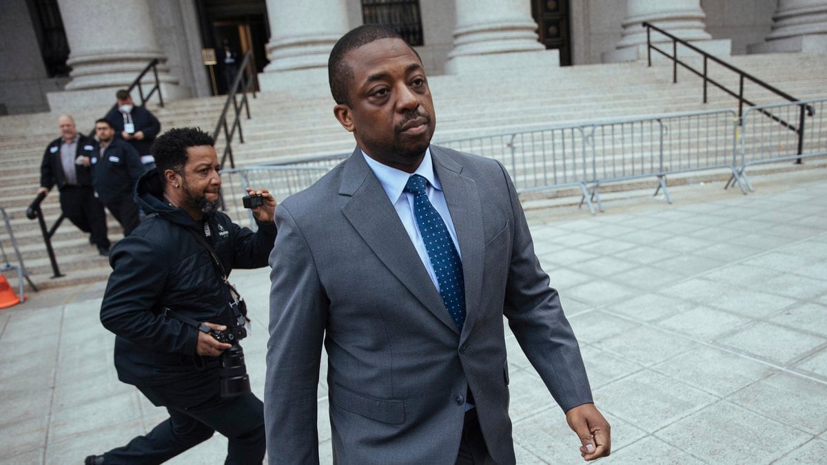 FILE - Former New York Lt. Gov. Brian Benjamin leaves a hearing in federal court on Monday,...