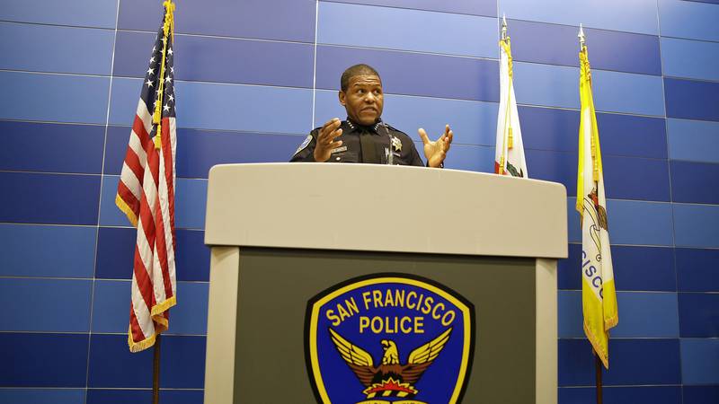 FILE - San Francisco Police Chief Bill Scott answers questions during a news conference in San...