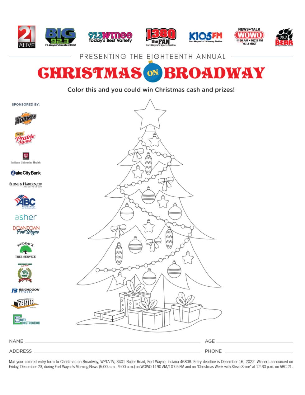 18th Annual Christmas on Broadway coloring page