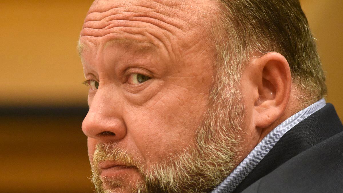 FILE - Infowars founder Alex Jones appears in court to testify during the Sandy Hook defamation...