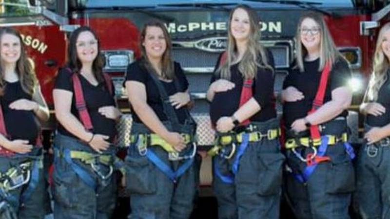 Six McPherson Fire Department crew members are expecting children by the end of the year.