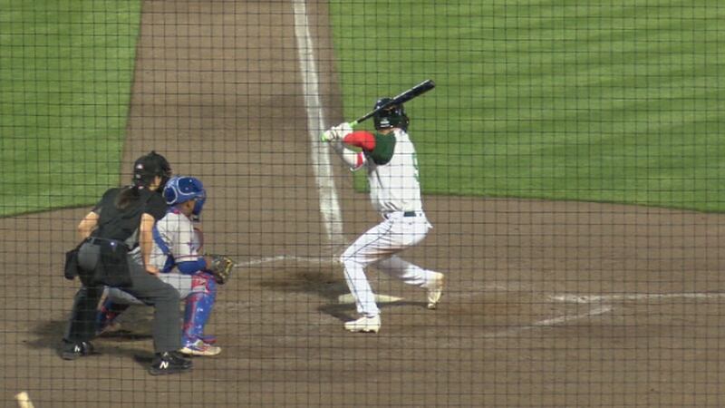 TinCaps Hassell III gears up for his second home run of the season.