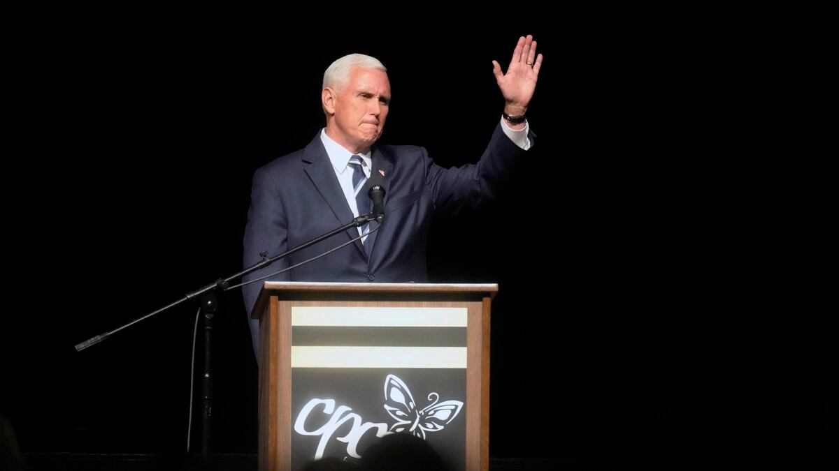 FILE - Former Vice President Mike Pence speaks at a fundraiser for Carolina Pregnancy Center on...