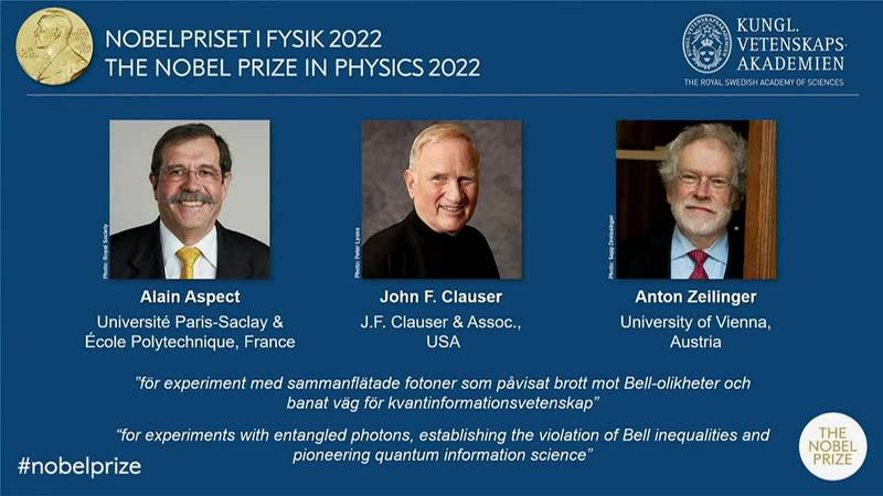 The Nobel Prize for physics was announced Tuesday.