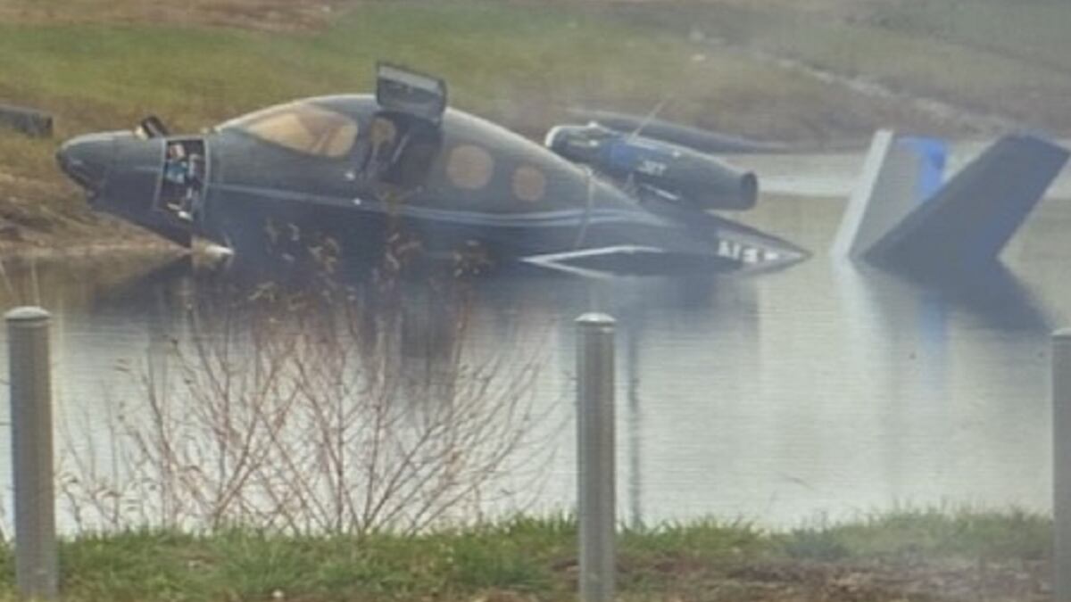 A plane crashed in a pond near Mt. Comfort Road in Hancock County Friday morning, Nov. 25, 2022.