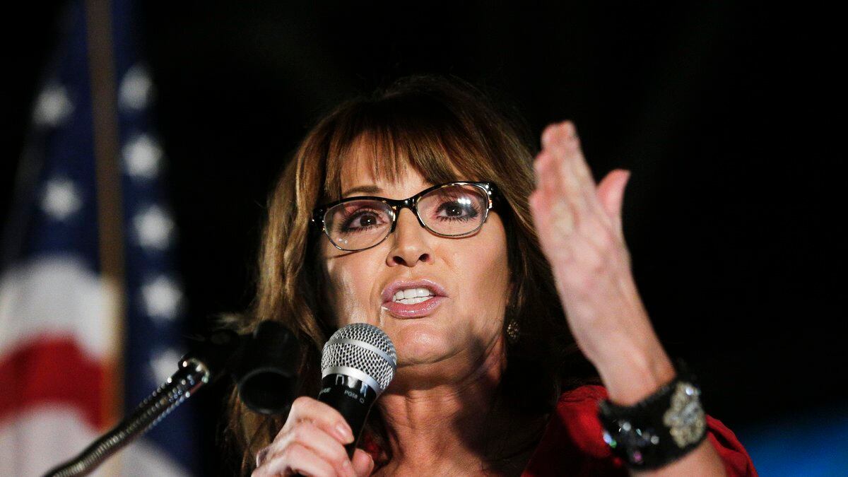 FILE - In this Sept. 21, 2017, file photo, former vice presidential candidate Sarah Palin...