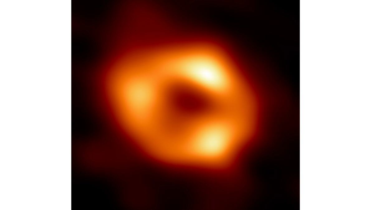 This image released by the Event Horizon Telescope Collaboration, Thursday, May 12, 2022, shows...