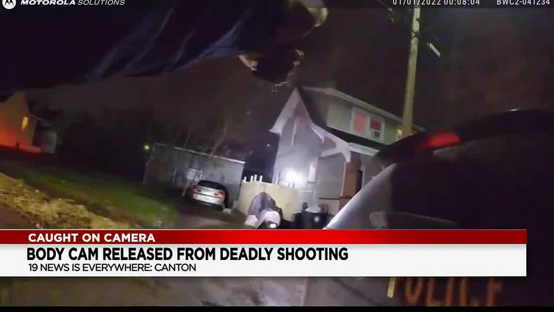 Canton police video shows an officer fatally shoot a man who was firing a gun on New Year’s Day.