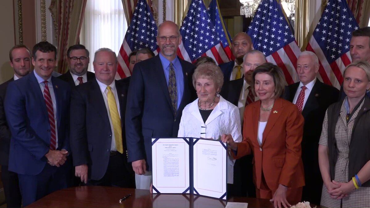 House Speaker Nancy Pelosi signed a bill Tuesday afternoon to rename the St. Joseph County VA...