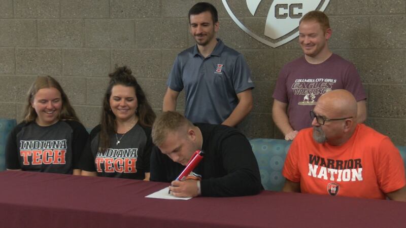 Columbia City's Ian Clifford signs to join Indiana Tech wrestling.