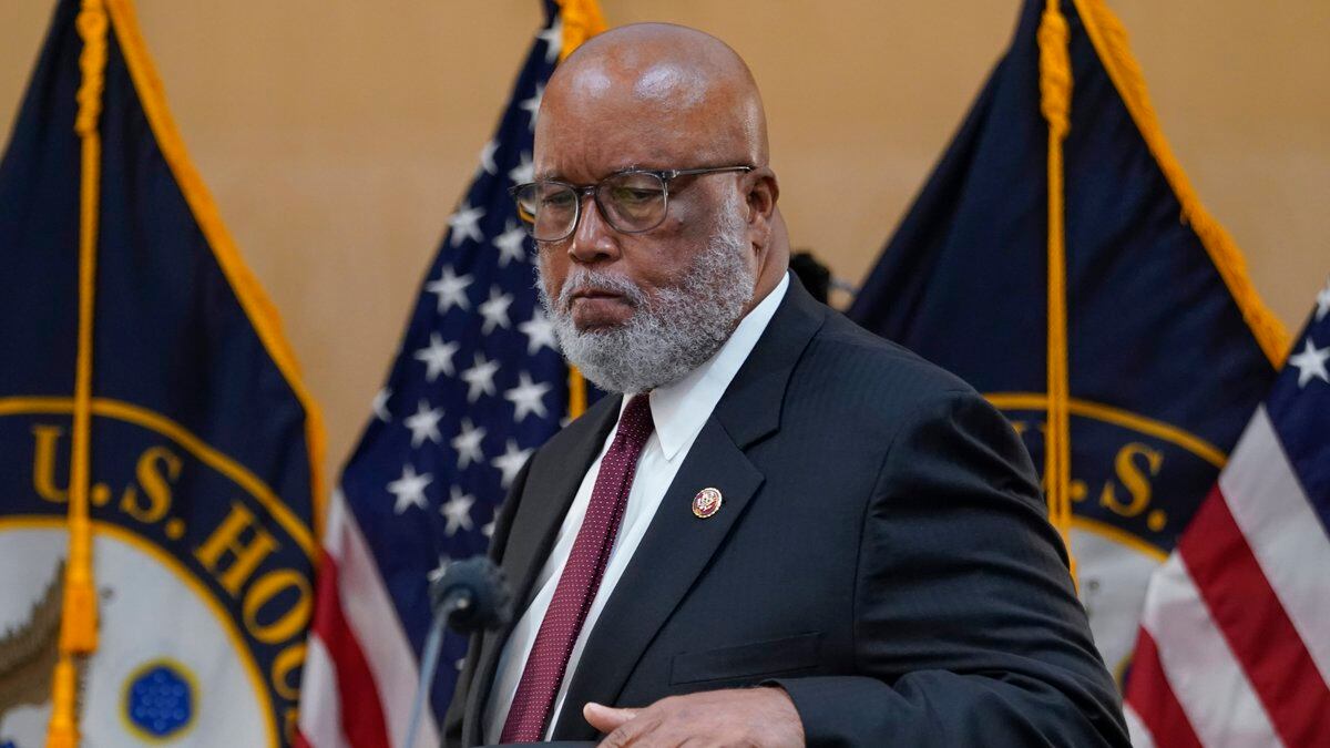 Chairman Rep. Bennie Thompson, D-Miss., arrives as the House select committee investigating the...