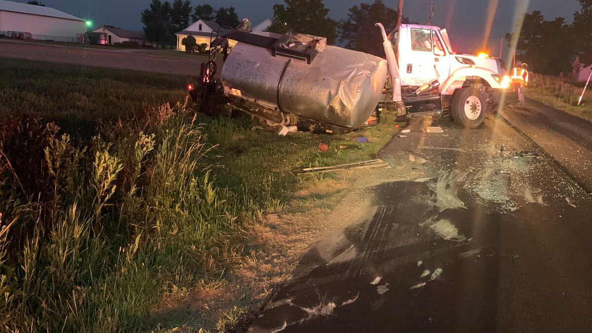 A loaded asphalt truck overturned in DeKalb County Wednesday morning. The DeKalb County...