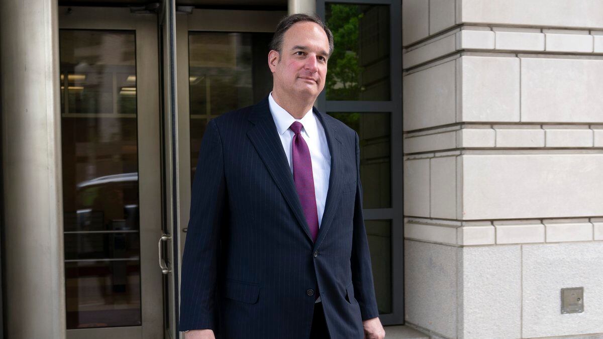 FILE - Attorney Michael Sussmann leaves federal court in Washington, April 27, 2022. A federal...