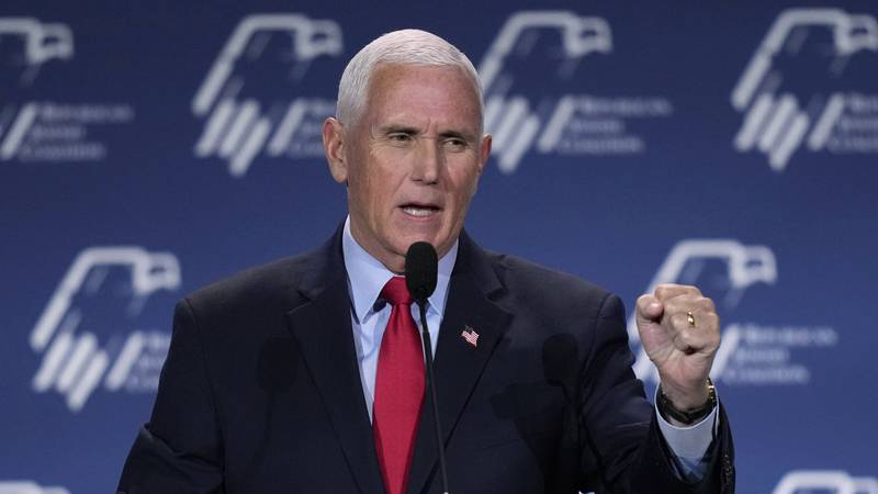 Former Vice President Mike Pence speaks at the annual leadership meeting of the Republican...
