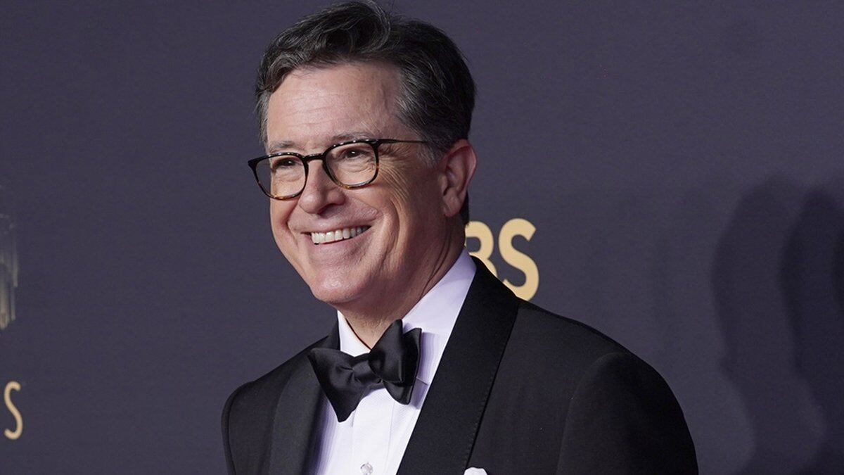 Stephen T. Colbert is seen Sept. 19, 2021, at L.A. Live in Los Angeles in this file photo. The...