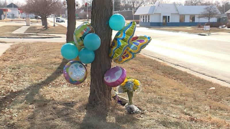 A memorial is set up near the site where a 12-year-old was killed by a police cruiser in Red...