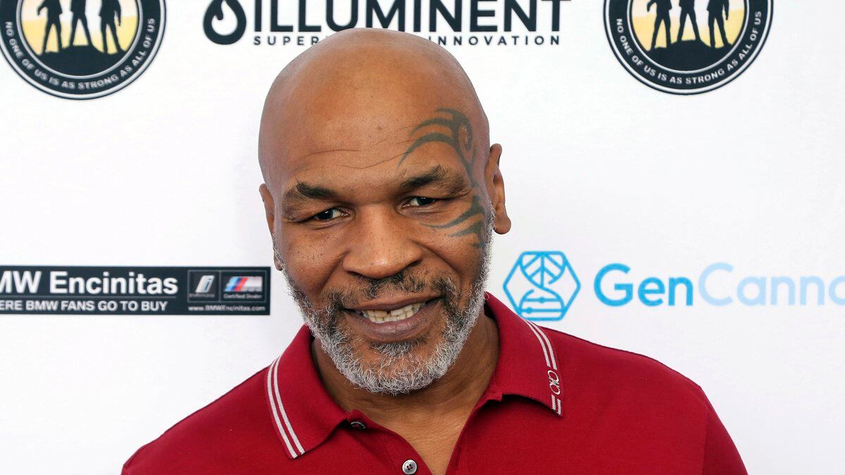 FILE - In this Aug. 2, 2019 photo, Mike Tyson attends a celebrity golf tournament in Dana...