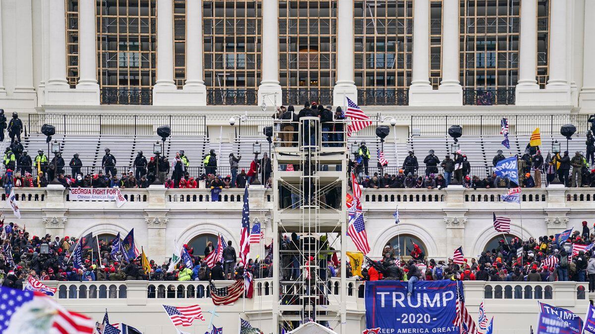FILE - Rioters loyal to President Donald Trump breach the Capitol in Washington, Jan. 6, 2021.