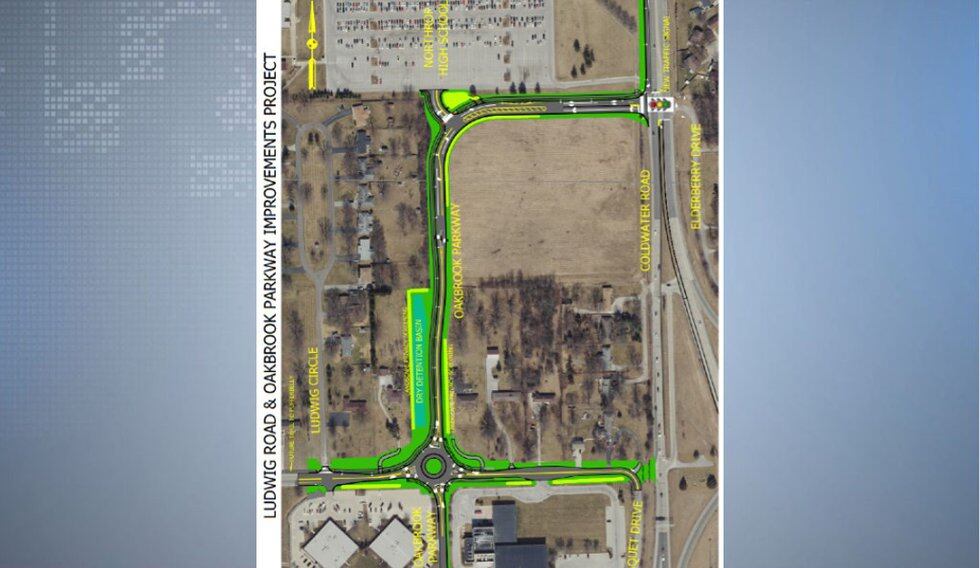 Rendering of the Ludwig Road Relocation & Coldwater Road Interchange Project