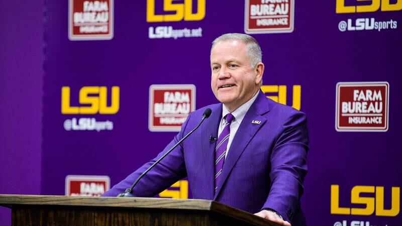 Brian Kelly is introduced as the new head coach of the LSU football team at a press conference...
