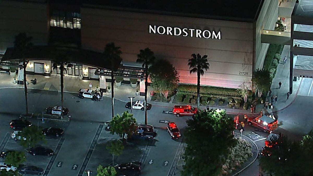Police said they responded to a theft at a Nordstrom store in Los Angeles on Wednesday night.