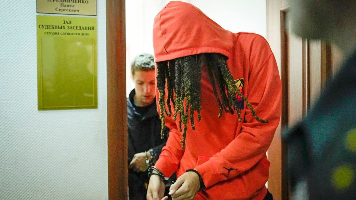 WNBA star and two-time Olympic gold medalist Brittney Griner leaves a courtroom after a...