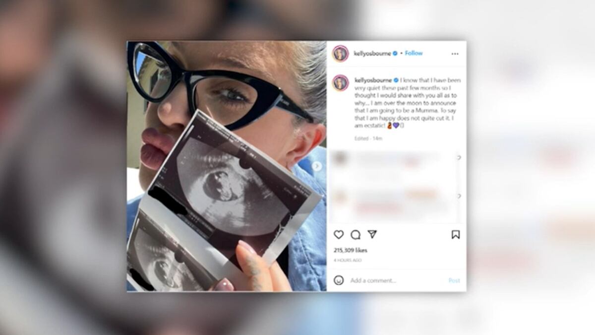 Osbourne shared a photo of herself holding a picture of the ultrasound.