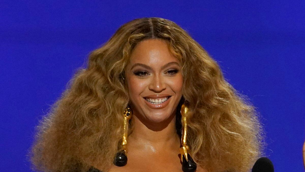 Beyonce appears at the 63rd annual Grammy Awards in Los Angeles, on March 14, 2021. Beyoncé has...