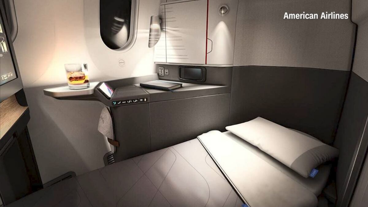 American Airlines has revealed new premium suites with privacy doors.