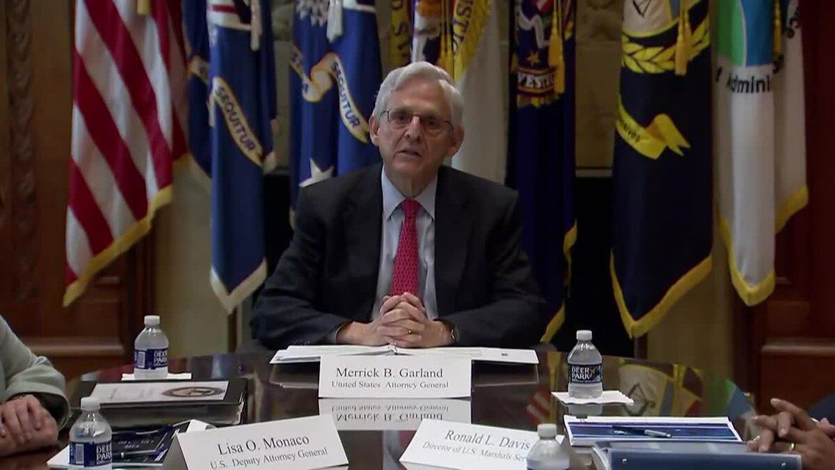 Attorney General Merrick Garland is seen in this file photo. Garland said the federal...