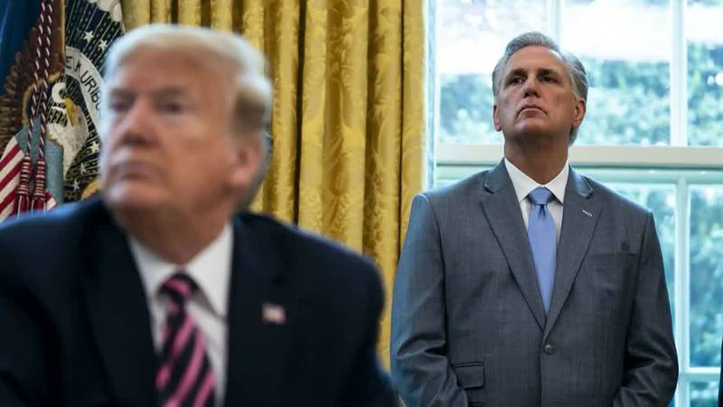 In audio, House Minority Leader Kevin McCarthy, right, spoke out against Trump wanted to reach...