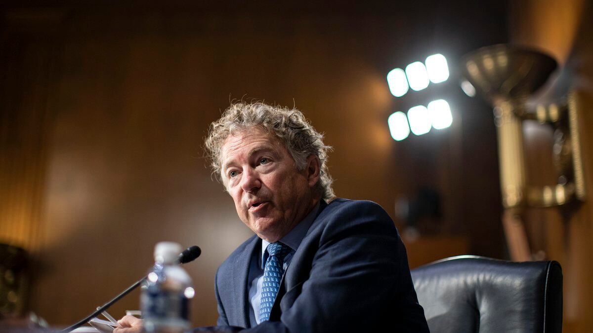 FILE - Sen. Rand Paul, R-Ky., speaks during a Senate Foreign Relations committee hearing in...