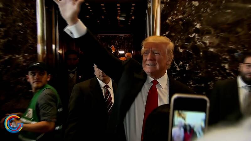Fmr. President Trump waving to crowd