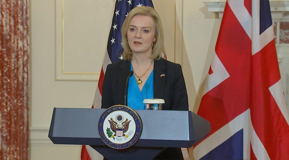 UK Foreign Secretary Liz Truss is seen in this undated file photo. Truss has been selected as...