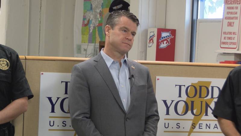 Sen. Todd Young during Fort Wayne campaign event