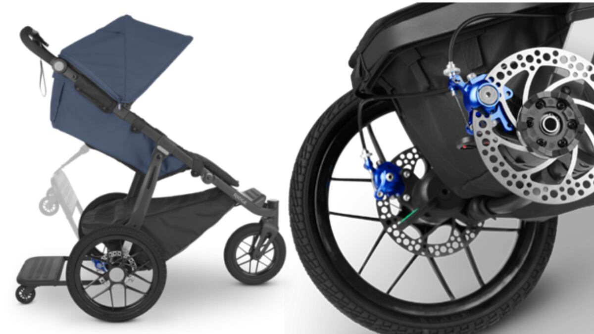 A stroller is being recalled because the rear disc brakes have openings that could cause injury...