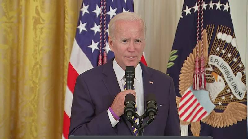 Biden discusses his late son Beau Biden before signing the veterans "burn pits" health care...