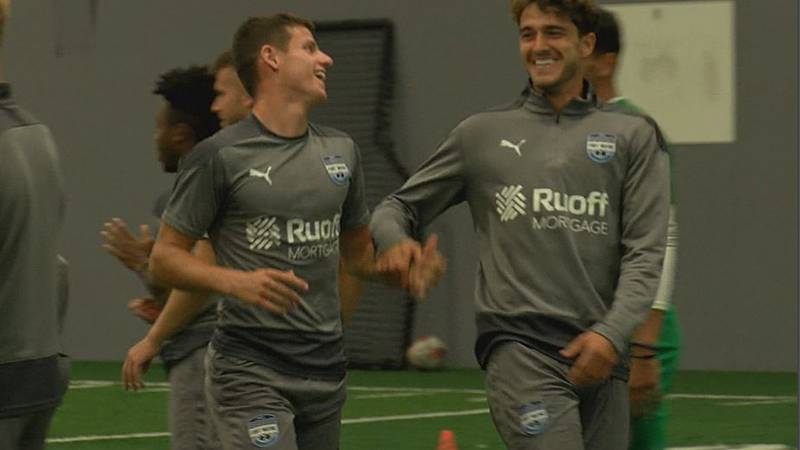 Fort Wayne FC practicing Tuesday ahead of Wednesday's home match against Toledo.