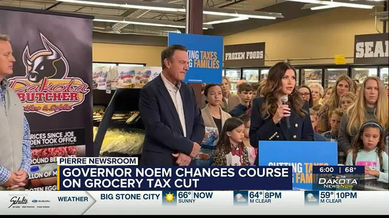 At a press conference in a Rapid City area grocery store, Governor Kristi Noem committed to...