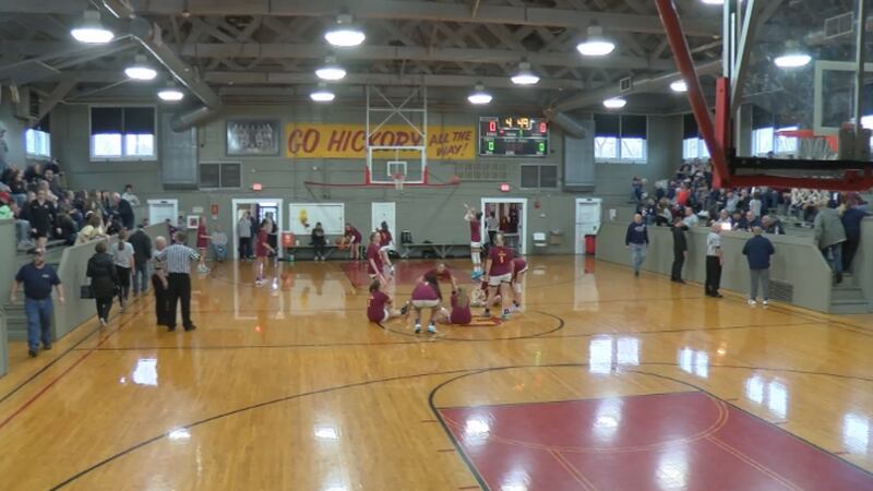 The Garrett Railroaders and Churubusco Eagles compete at Hoosier Gym in Knightstown, IN.